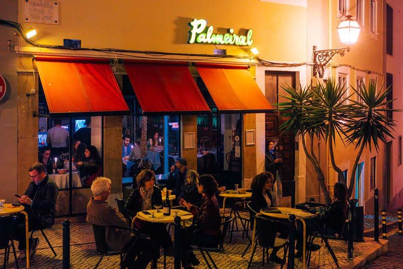 O Palmeiral terrace at dusk
